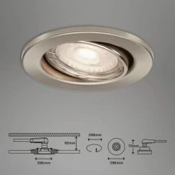 Briloner LED-Einbaustrahler 3er GU10 Nickel Matt Ø 8,6 Cm Schwenkbar -Lampe Geschäft 002707367376 1675 102020 7