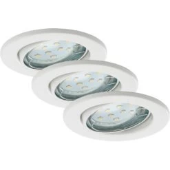 Briloner LED-Einbauleuchte 3er-Set Metall Weiß Schwenkbar
