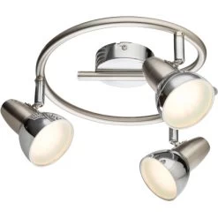 Globo LED-Spot 3er Rondell CAPPUCCINO Chrom Nickel Matt