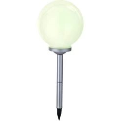 Globo LED-Solaraußenleuchte Mit Kugel Und Erdspieß Silber -Lampe Geschäft 316816 3749 3