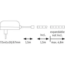 Paulmann YourLED Stripe Basis-Set 1,5 M Weiß 9 Paulmann YourLED Stripe Basis-Set 1,5 M Weiß -Lampe Geschäft 4000870703182 2425 VM 01