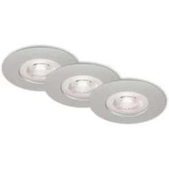 Brilo LED-Einbauleuchte Kulana 3er-Set Dimmbar Chrom-Matt