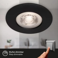 Brilo LED-Einbauleuchte Kulana Dimmbar 4 Stk. Schwarz Matt 4,9 W -Lampe Geschäft 4002707421535 1675 6