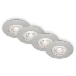 Brilo LED-Einbauleuchte Kulana 4 Stk. Chrom Matt 4,9 W