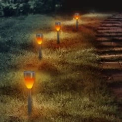 Näve LED-Solar-Außenleuchte Mit Erdspieß Warmweiß M. Flackereffekt 6er-Set -Lampe Geschäft 4003222884584 3065 AB 4