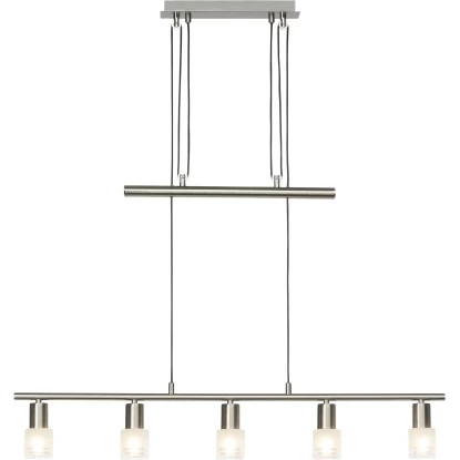 Brilliant LED-Pendelleuchte Lea 5-flammig Eisen Und Chrom