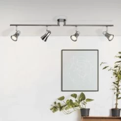 Brilliant LED-Spotrohr Jupp 4-flammig Chrom Und Schwarz