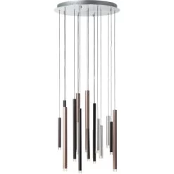 Brilliant Pendelleuchte Cembalo 16-flammig Aluminium Und Schwarz Und Braun -Lampe Geschäft 4004353329647 4731 S 01