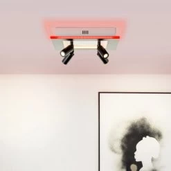 Brilliant LED-Spotplatte Alfie 4-flammig Weiß Und Schwarz