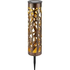 Solar-Wegeleuchte Lochmuster Rostfarben