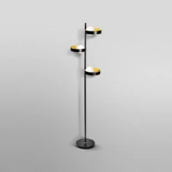 Ledvance LED-Stehlampe Decor Memphis Floor 3-flammig Schwarz-Gold 148,8 Cm
