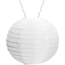 Amare LED-Lichterkette Mit 15 XXL-Lampions Ø 15 Cm Mit Stecker Weiß 7 M