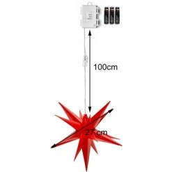 Amare LED-3D-Weihnachtssterne 2er-Set Mit Timer Rot Ø 27 Cm -Lampe Geschäft 4251083907588 4655 04