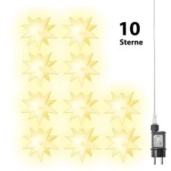 Amare LED-Sternenlichterkette 10-flammig Weiß Ø 12 Cm