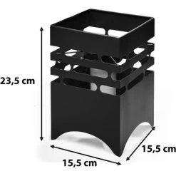 Amare LED-Solargartenfeuer Eckig Schwarz Mit Flammeneffekt -Lampe Geschäft 4251083908066 4655 03