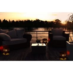 Amare LED-Solargartenfeuer Eckig Schwarz Mit Flammeneffekt -Lampe Geschäft 4251083908066 4655 07