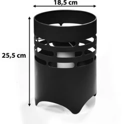 Amare LED-Solargartenfeuer Rund Schwarz Mit Flammeneffekt -Lampe Geschäft 4251083908073 4655 07