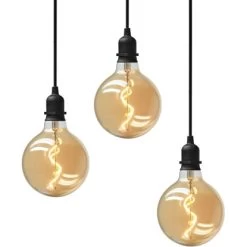 Amare LED-Glaskugel Glow 3er Set Mit Netzstecker Gold