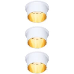 Paulmann LED Einbauleuchten-Set Gil Coin 3StepDim Rd Starr 3x6W Weiß Matt/Gold