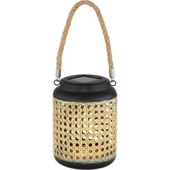 Globo LED-Solaraußenleuchte Laterne In Bambusoptik Zum Hängen Oder Stellen