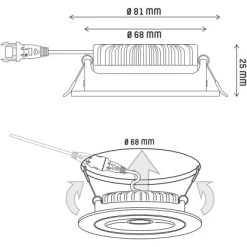 Spot 4,5 W 350 Lm CCT 2000-2700 K Ø 6,8 Cm Dimmbar Nickel -Lampe Geschäft 693110 11020200 04