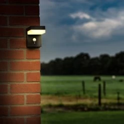 Solar-Wandleuchte 3,3 W 600 Lm 2700 K IP44 Sensor Schwarz -Lampe Geschäft 693362 11020200 05