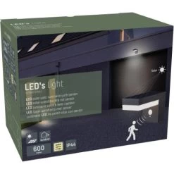 Solar-Wandleuchte 3,3 W 600 Lm 2700 K IP44 Sensor Schwarz -Lampe Geschäft 693362 11020200 06