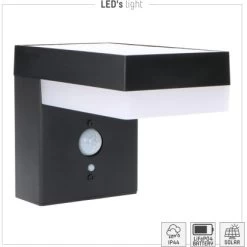 Solar-Wandleuchte 3,3 W 600 Lm 2700 K IP44 Sensor Schwarz -Lampe Geschäft 693362 11020200 07