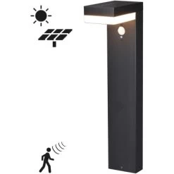 Solar-Wegeleuchte G Teborg 3,3 W 600 Lm 2700 K IP44 Sensor Schwarz -Lampe Geschäft 693365 11020200 05