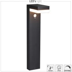 Solar-Wegeleuchte G Teborg 3,3 W 600 Lm 2700 K IP44 Sensor Schwarz -Lampe Geschäft 693365 11020200 06