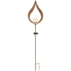 Globo LED-Solaraußenleuchte Glaskugel In Metallbogen Metall Rostfarben