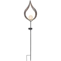 Globo LED-Solaraußenleuchte Glaskugel In Metallbogen Metall Silber