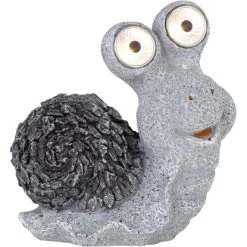 Globo LED-Solaraußenleuchte Schnecke Kunststoff Grau