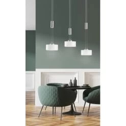 Fischer & Honsel LED-Pendelleuchte Lavin 3x 9 W Weiß-Nickel 2900 Lm -Lampe Geschäft 891166 1546 3