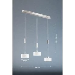 Fischer & Honsel LED-Pendelleuchte Lavin 3x 9 W Weiß-Nickel 2900 Lm -Lampe Geschäft 891166 1546 4