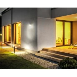 Luceco LED-Solar Wandlaterne Mit Bewegungsmelder Grau